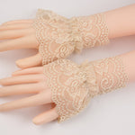 Lace Ruffles Detachable Sleeve Cuffs - Gothic Edgy Alt Clothing Accessories