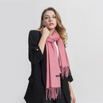 Elegant Pashmina Cashmere Shawl Scarf - Office wear Elegant Wraps Female Hijab Thin Shawl Head Scarves Foulard Stoles