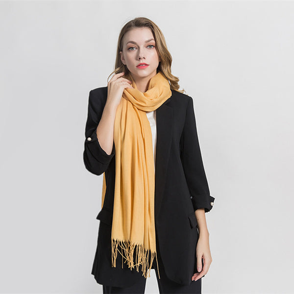 Elegant Pashmina Cashmere Shawl Scarf - Office wear Elegant Wraps Female Hijab Thin Shawl Head Scarves Foulard Stoles