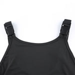 AetherLink Techwear Bodysuit - Bodycon bodysuit Goth Rave Outfits Cut-out Design Buckle Detail