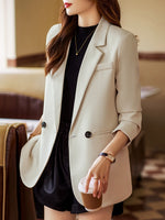 Classic Casual Women's Blazer - Office Wear Stylish Jackets Straight Fit Blazers Black, Pink, Coffee