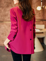 Classic Casual Women's Blazer - Office Wear Stylish Jackets Straight Fit Blazers Black, Pink, Coffee