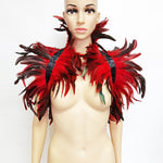 Victorian Feather Elegance Shawl - gothic grunge Cosplay Women Feather Shoulder Wrap