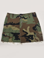 Street Chic Tassel Camo Mini Skirt - Tassel Embellished Above Knee Burr Edge Women's Street Style