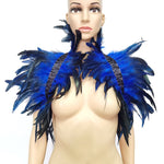 Victorian Feather Elegance Shawl - gothic grunge Cosplay Women Feather Shoulder Wrap
