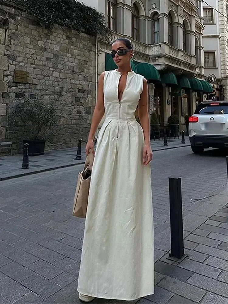 Sage Luxe Structured Maxi Dress