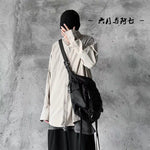 Raven Noir Techwear Satchel - Shoulder Gothic Black Crossbody Messenger Tote Bags For Men Women Hip Hop Techwear Satchel Waist Goth Postman