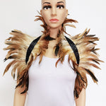 Victorian Feather Elegance Shawl - gothic grunge Cosplay Women Feather Shoulder Wrap