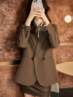 Classic Casual Women's Blazer - Office Wear Stylish Jackets Straight Fit Blazers Black, Pink, Coffee