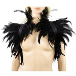 Victorian Feather Elegance Shawl - gothic grunge Cosplay Women Feather Shoulder Wrap