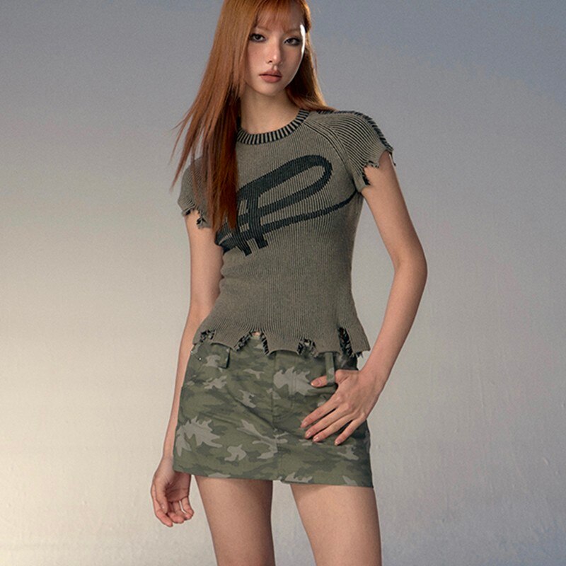 GrungeGlyph Distressed Knit