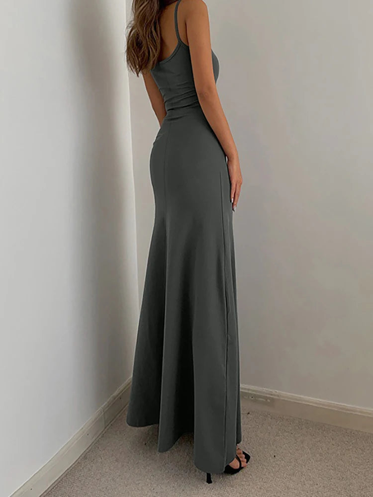 Ethereal Elegance Maxi Dress - Summer Women's Fashion Simple Temperament Suspender Long Backless Slim Waisted Sexy Sweet And Spicy Casual Dresses
