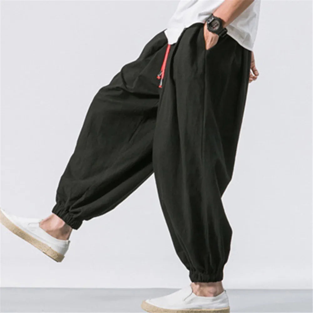 Urban Drifter Tech Harem Pants- Oversize Loose Harem Pants  Linen Sweatpants High