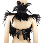Victorian Feather Elegance Shawl - gothic grunge Cosplay Women Feather Shoulder Wrap
