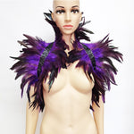 Victorian Feather Elegance Shawl - gothic grunge Cosplay Women Feather Shoulder Wrap