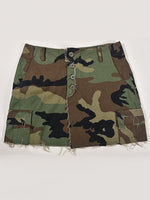 Street Chic Tassel Camo Mini Skirt - Tassel Embellished Above Knee Burr Edge Women's Street Style