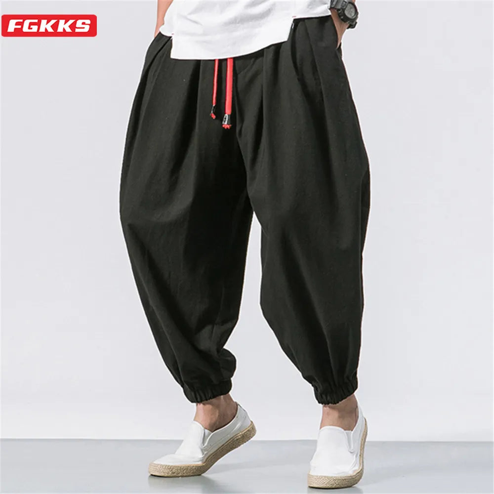Urban Drifter Tech Harem Pants- Oversize Loose Harem Pants  Linen Sweatpants High