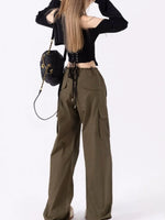 Midnight Silhouette Zipper Crop - Deeptown Y2k Harajuku Solid Crop Top Korean Streetwear Zipper T Shirts Off Shoulder black Tees Aesthetic Kpop