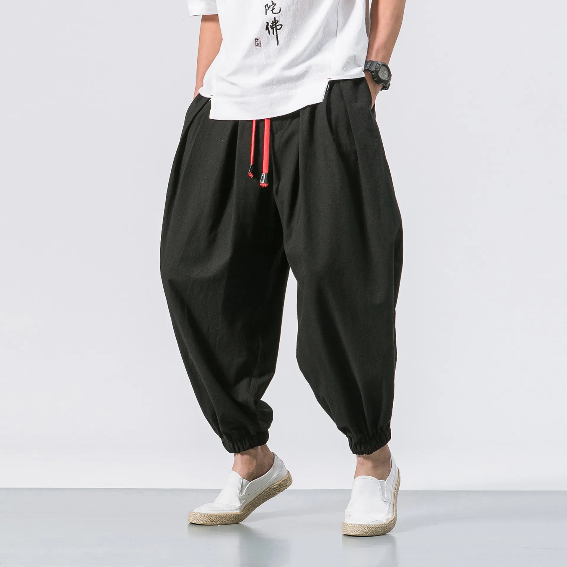 Urban Drifter Tech Harem Pants- Oversize Loose Harem Pants  Linen Sweatpants High