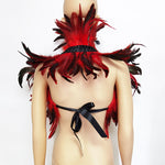 Victorian Feather Elegance Shawl - gothic grunge Cosplay Women Feather Shoulder Wrap
