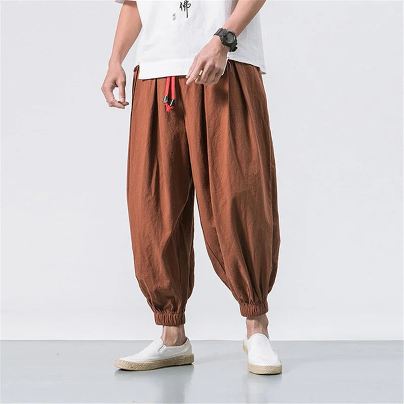 Urban Drifter Tech Harem Pants- Oversize Loose Harem Pants  Linen Sweatpants High