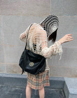 Webbed Whispers Tunic - Y2K Hollow Knit Hooded Tops Women Goth Spider Web Spice Girl Mesh Pullovers Female Korean Fashion Fishing Net Sweaters