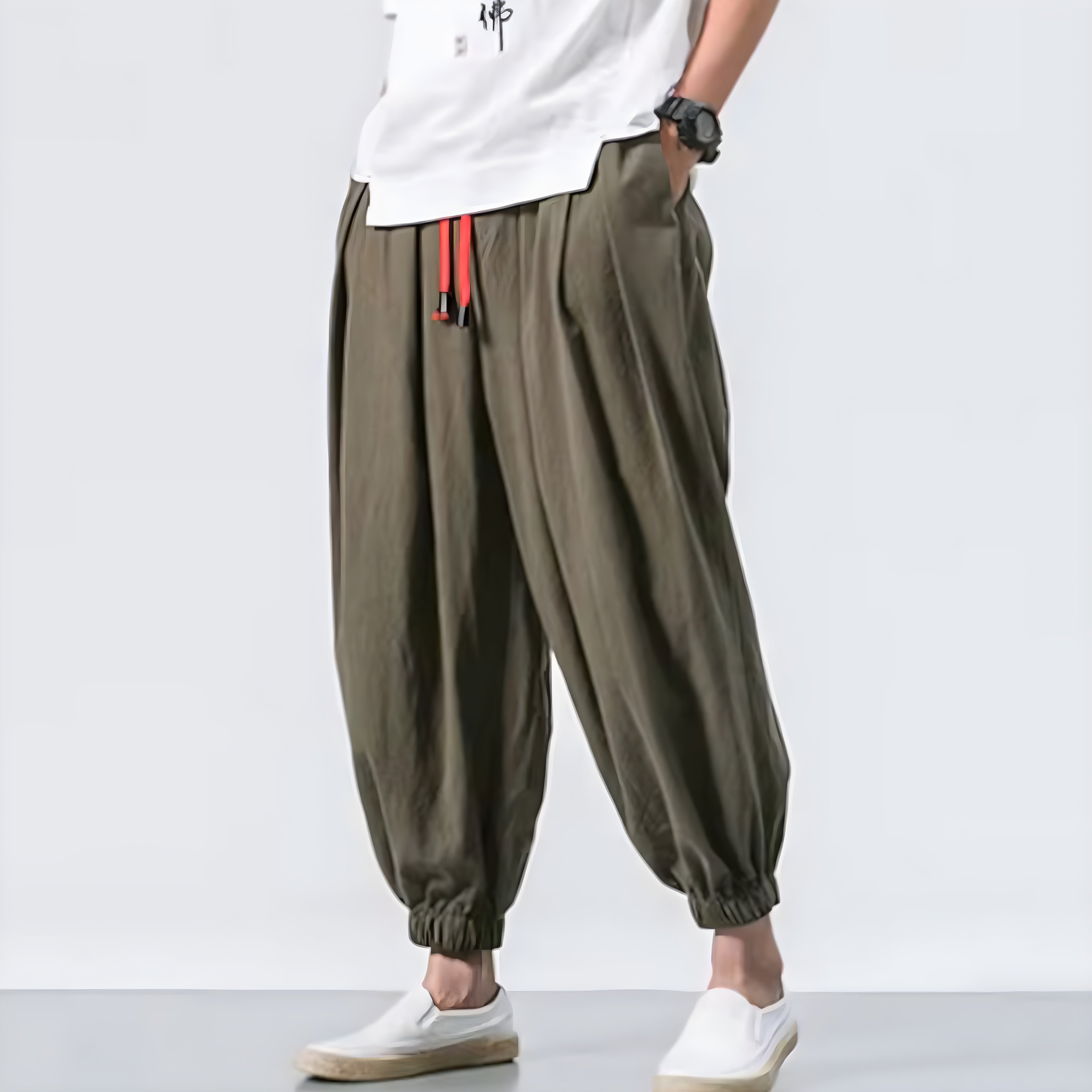 Urban Drifter Tech Harem Pants- Oversize Loose Harem Pants  Linen Sweatpants High