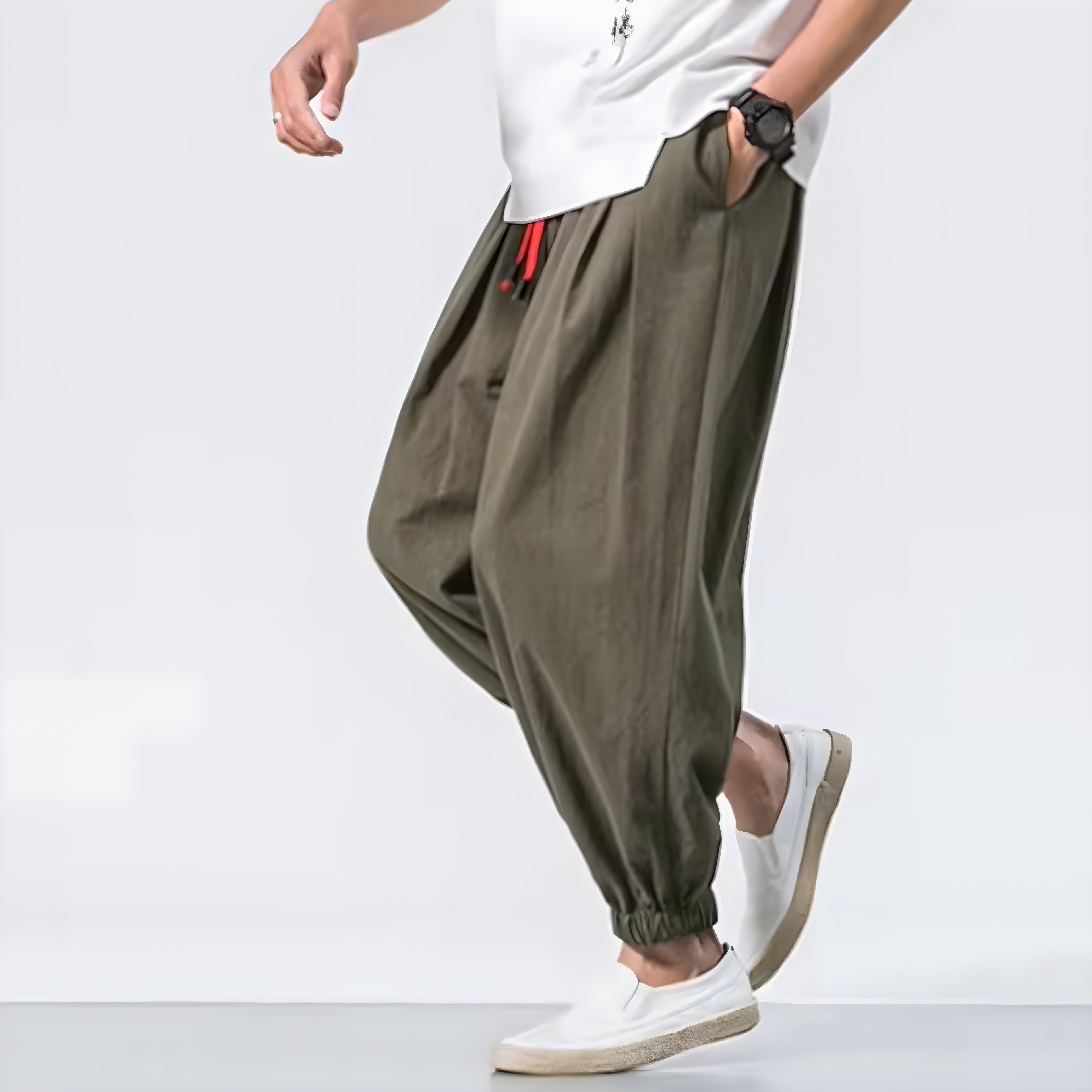 Urban Drifter Tech Harem Pants- Oversize Loose Harem Pants  Linen Sweatpants High