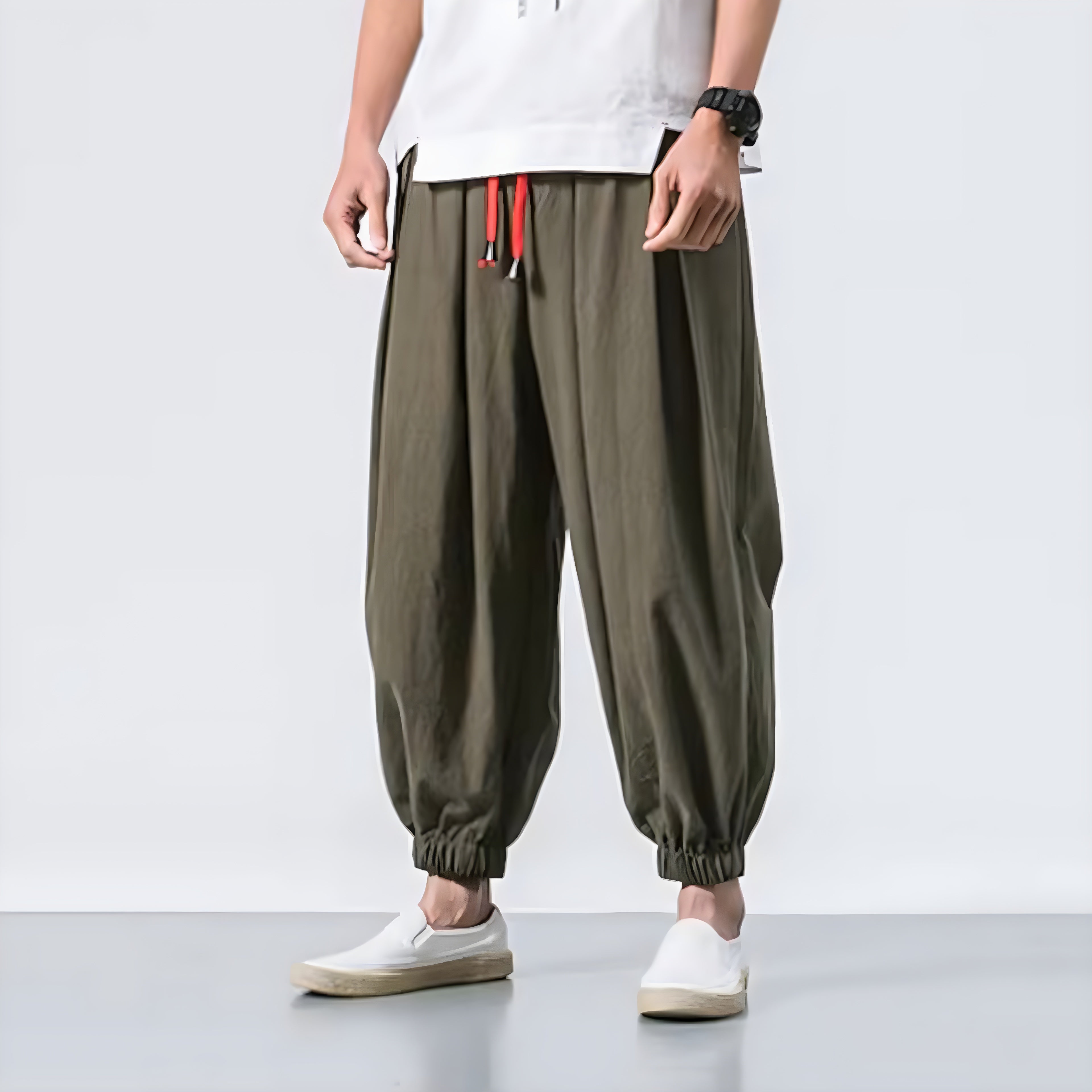 Urban Drifter Tech Harem Pants- Oversize Loose Harem Pants  Linen Sweatpants High