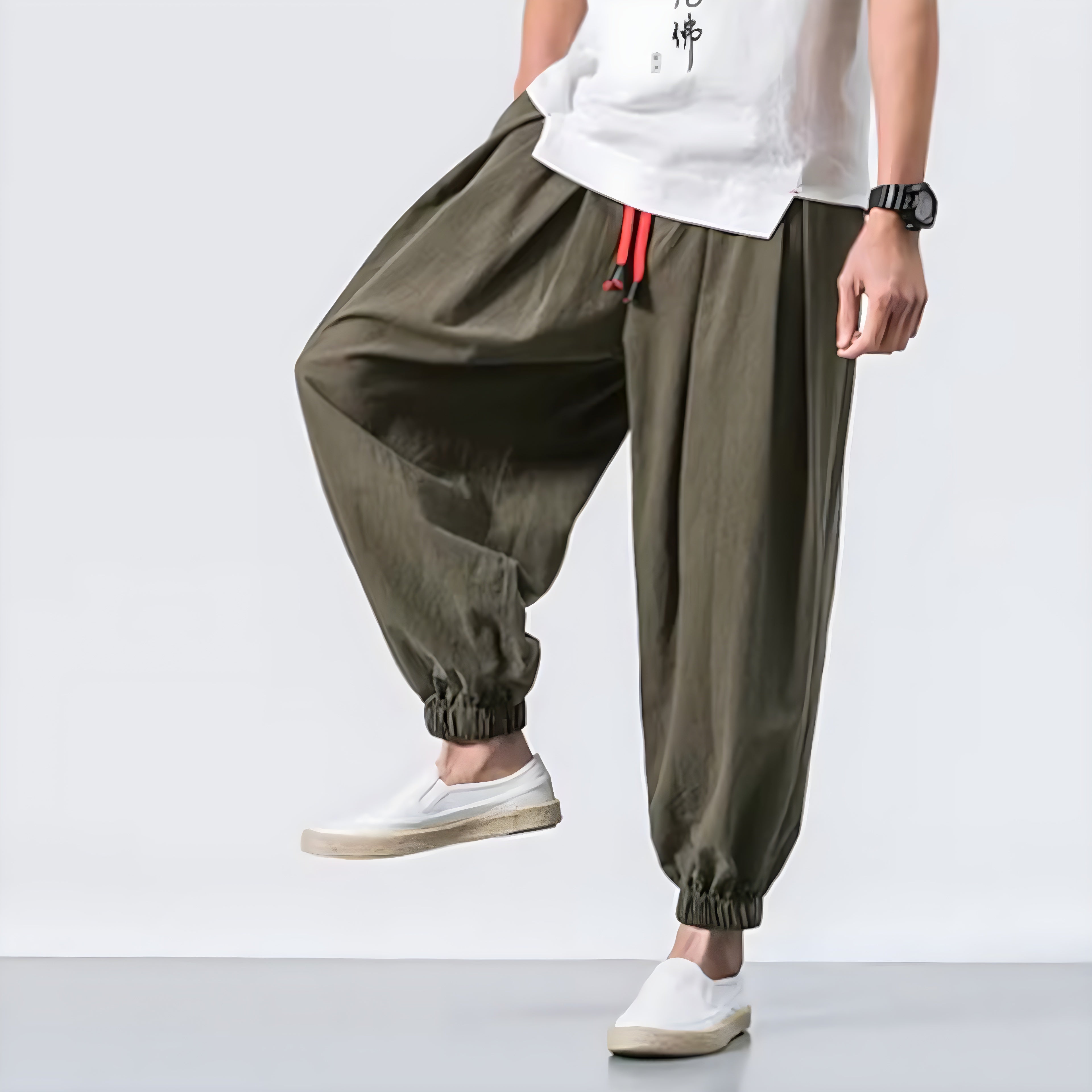 Urban Drifter Tech Harem Pants- Oversize Loose Harem Pants  Linen Sweatpants High