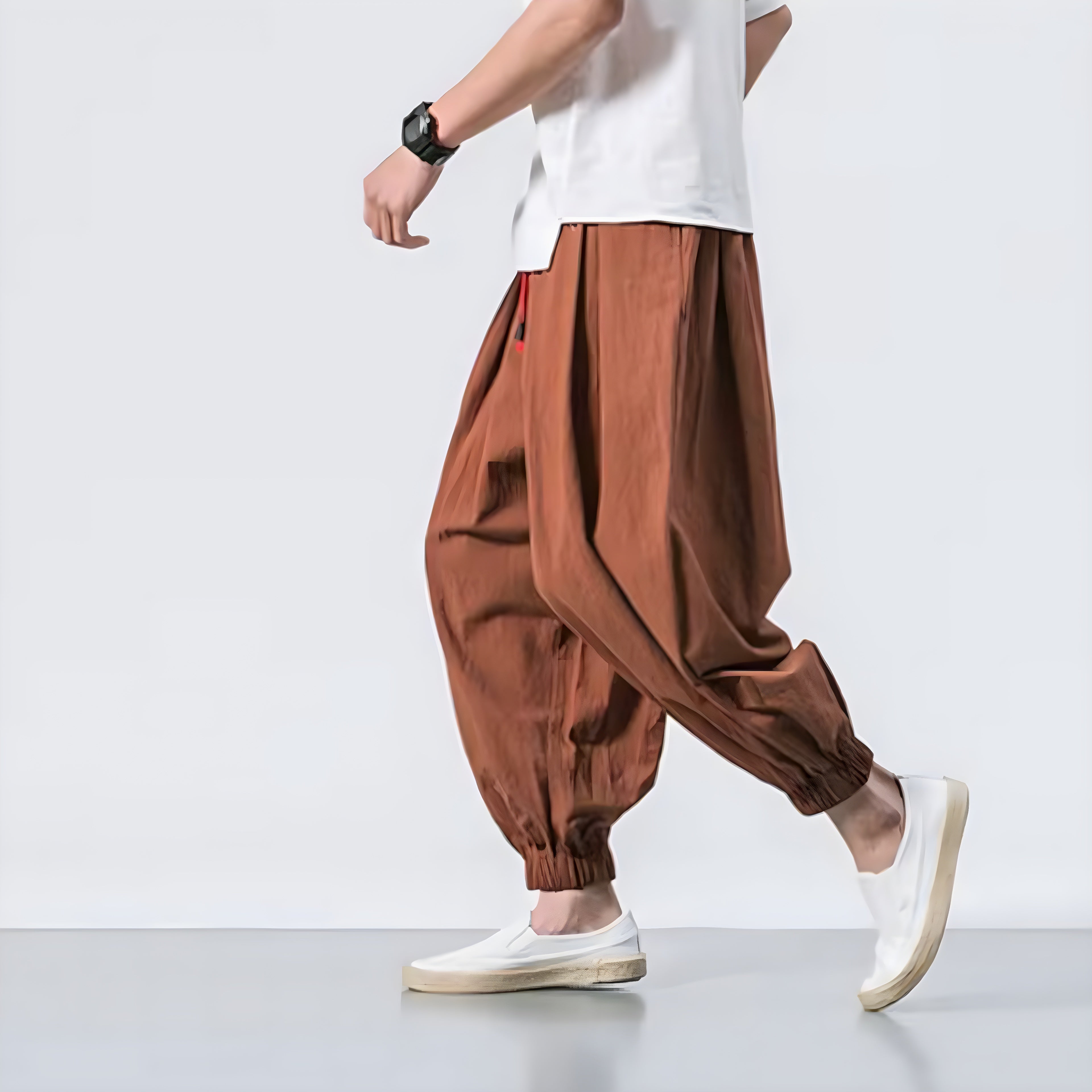 Urban Drifter Tech Harem Pants- Oversize Loose Harem Pants  Linen Sweatpants High