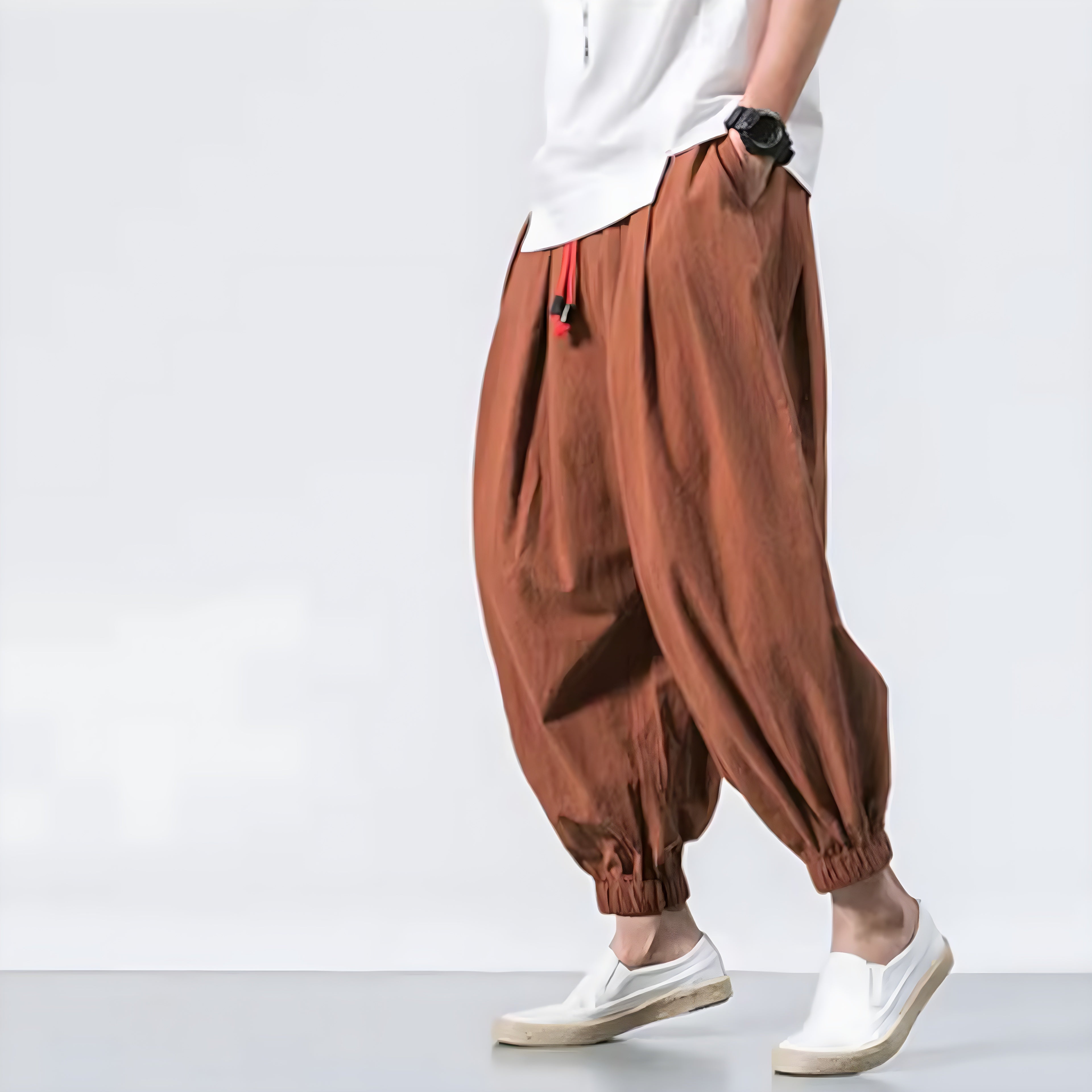 Urban Drifter Tech Harem Pants- Oversize Loose Harem Pants  Linen Sweatpants High