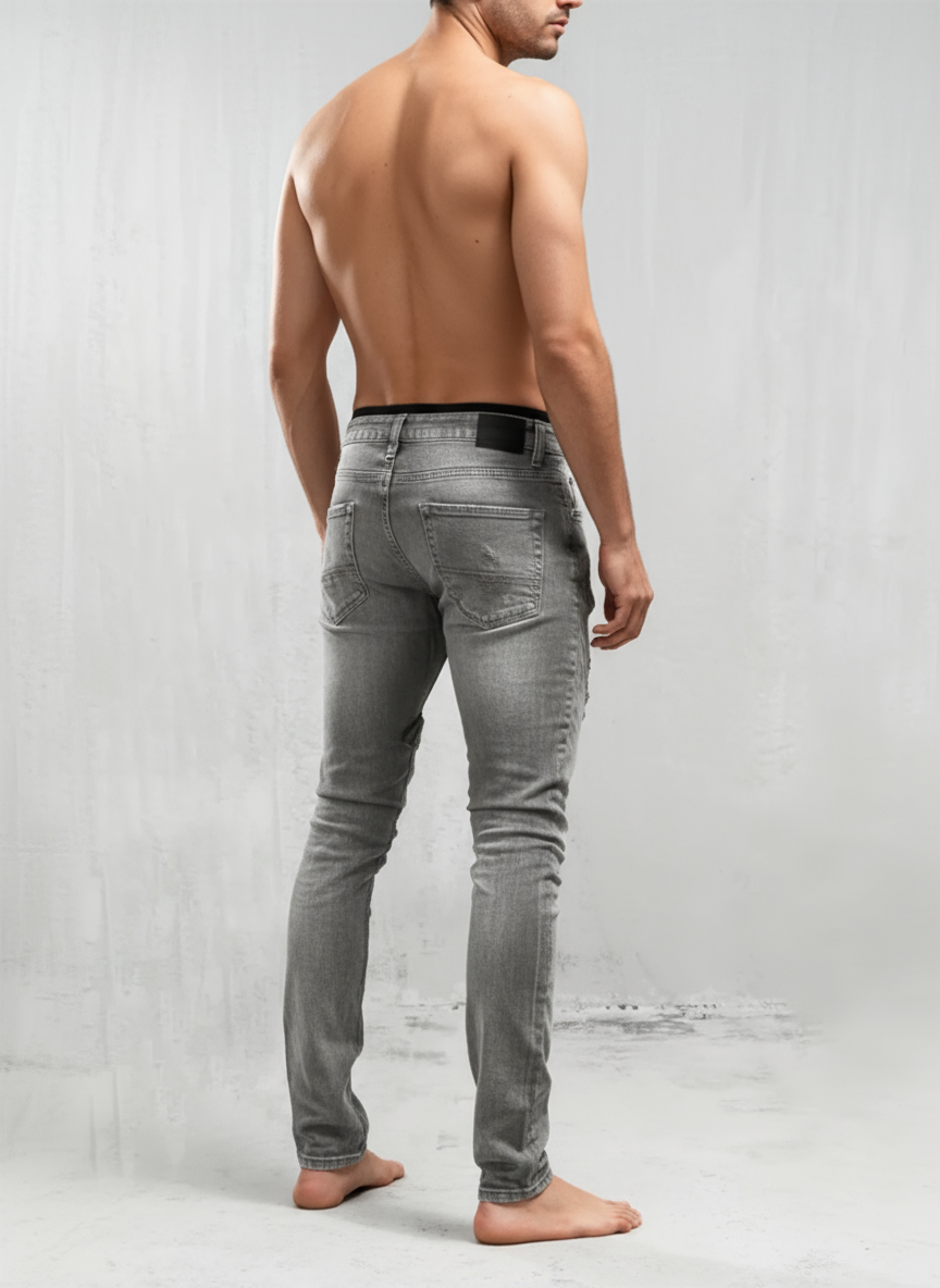 Obsidian Strapped Distressed Jeans