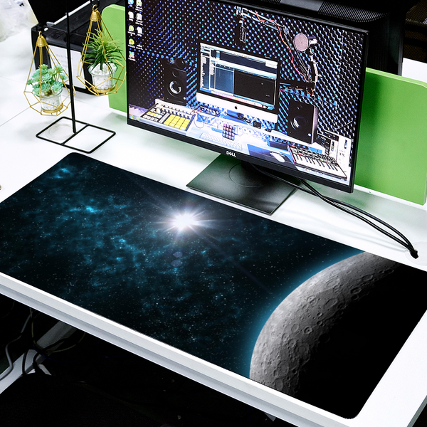 Moon Galaxy Gaming Mouse Pad Gaming Desk Gaming Decor Gaming Computerr Non-slip Mouse Pad 16" x 35"