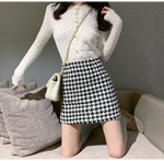 Black and White Plaid Skirt - Dark Academia  Cottagecore Clothes Gothic Retro Elegant Renaissance Harajuku Indie clothes Edgy Clothing Alt Clothing Vintage