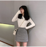 Black and White Plaid Skirt - Dark Academia  Cottagecore Clothes Gothic Retro Elegant Renaissance Harajuku Indie clothes Edgy Clothing Alt Clothing Vintage