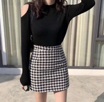 Black and White Plaid Skirt - Dark Academia  Cottagecore Clothes Gothic Retro Elegant Renaissance Harajuku Indie clothes Edgy Clothing Alt Clothing Vintage