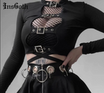 Gothic Crop Top - cyber goth clothing Cyberpunk Clothing Dark Academia Cyber Fashion Edgy