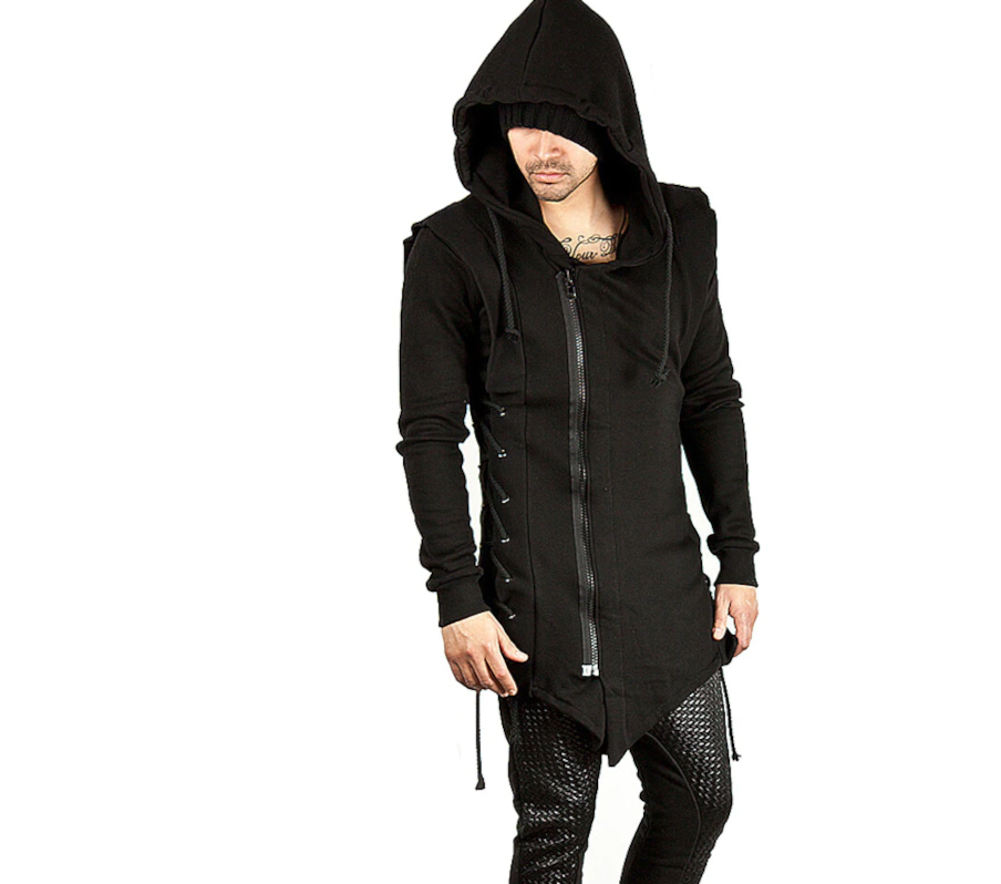 Nocturnal Nomad Hoodie - Techwear Hoodie Gothic top cyber goth clothing Cyberpunk Dark Academia Cyber Fashion Edgy Alt Egirl Y2k Top