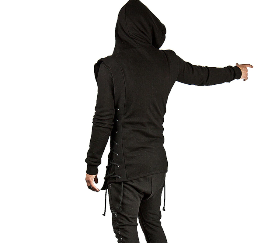 Nocturnal Nomad Hoodie - Techwear Hoodie Gothic top cyber goth clothing Cyberpunk Dark Academia Cyber Fashion Edgy Alt Egirl Y2k Top