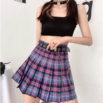 Harajuku Purple Paid Skirt - Gothic Plaid Skirt Women Y2k Cyber goth Cyberpunk Dark Academia Cyber Fashion Edgy Alt Dark Academia Harajuku