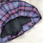 Harajuku Purple Paid Skirt - Gothic Plaid Skirt Women Y2k Cyber goth Cyberpunk Dark Academia Cyber Fashion Edgy Alt Dark Academia Harajuku