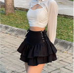 High Waist Gothic Skirt - Gothic Skirt Women Y2k Cyber goth clothing Cyberpunk Dark Academia Cyber Fashion Edgy Alt Dark Academia Harajuku