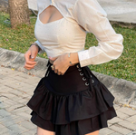 High Waist Gothic Skirt - Gothic Skirt Women Y2k Cyber goth clothing Cyberpunk Dark Academia Cyber Fashion Edgy Alt Dark Academia Harajuku