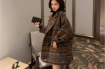 Plaid Double Breasted Female Overcoat - Bella philosophy Dark Academia clothing and Elegant