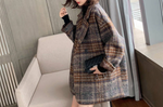 Plaid Double Breasted Female Overcoat - Bella philosophy Dark Academia clothing and Elegant
