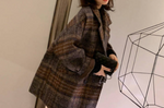 Plaid Double Breasted Female Overcoat - Bella philosophy Dark Academia clothing and Elegant