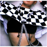 Women Plaid Casual Streetwear Sweatshirt Hoodie Crop Top Jumper Pullover Chain Stitching Short Loose Sweatshirt Plaid Shirt