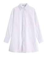 Oversized Asymmetrical Shirt - Harajuku Dark Academia