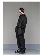 Oversized Asymmetrical Shirt - Harajuku Dark Academia